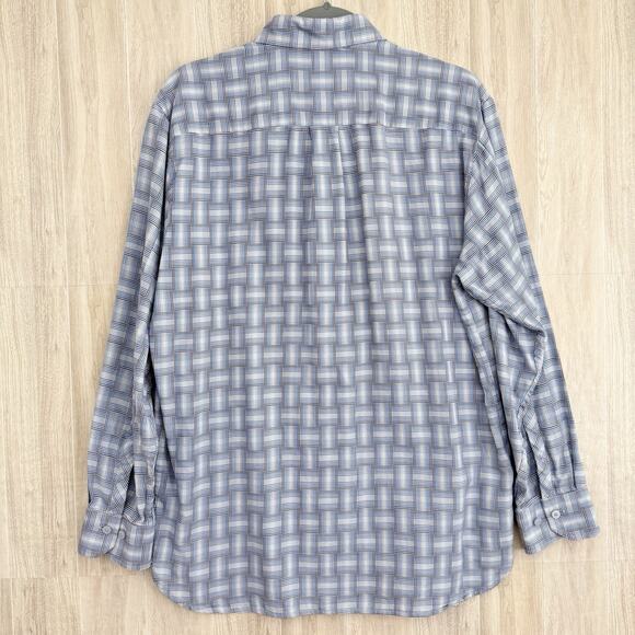 Tommy Bahama Shirt Men's Medium Geometric Collared Silk Cotton Blend Button Up - Picture 2 of 10